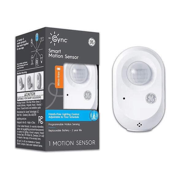 GE CYNC Wire-Free Smart Motion Sensor Bluetooth Controls GE Smart Light Bulbs - Picture 1 of 7